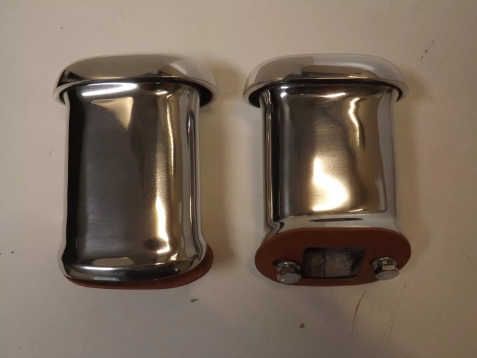 Mooneyes style Hi Rise polished aluminum valve cover breather 2 ea hot rat rod