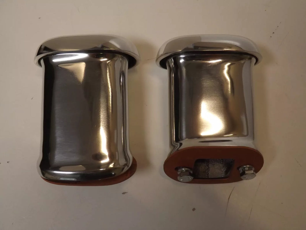 Mooneyes style Hi Rise polished aluminum valve cover breather 2 ea hot rat rod